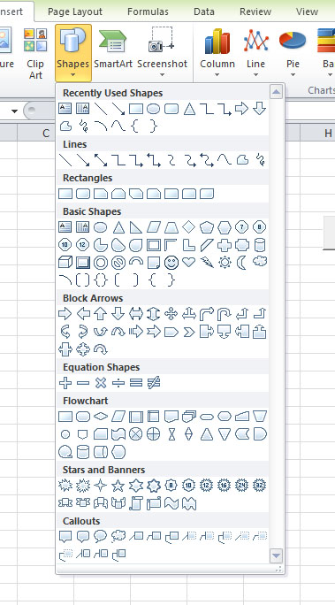 Vba excel shapes методы